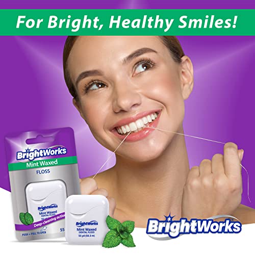 BrightWorks Dental Floss Mint Waxed - 55 Yards (Pack of 4) - Image 3