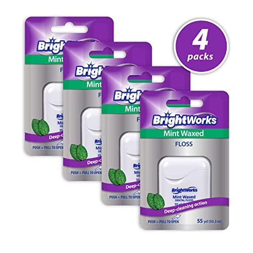 BrightWorks Dental Floss Mint Waxed - 55 Yards (Pack of 4) - Image 2