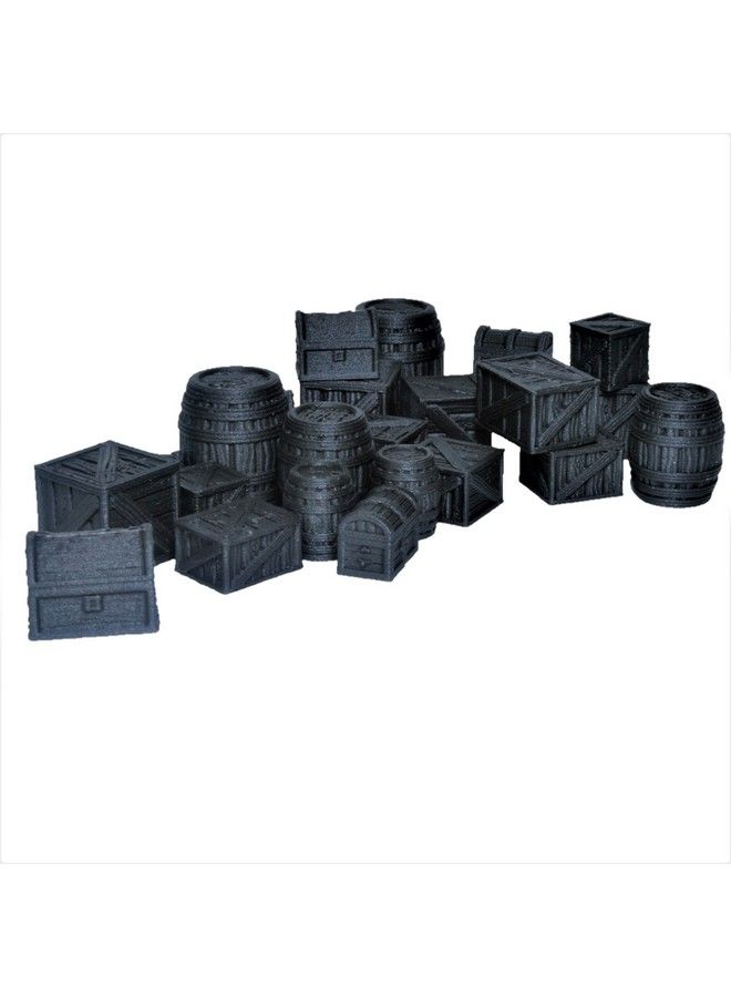 Extruded Gaming Charred Crates Barrels And Chests - Image 1