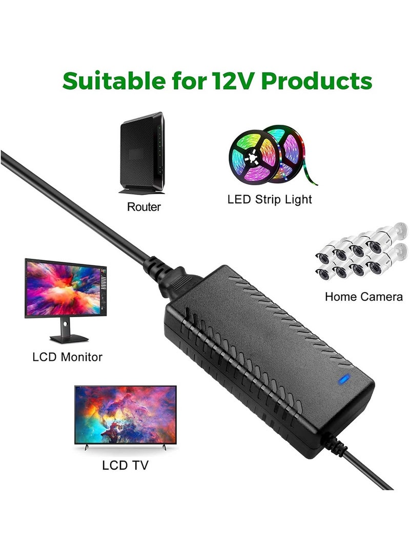 محول الطاقة ELIKLIV 12V 3A AC 100-240V إلى DC 12 V 3000mA محول 36W 3 أمبير 12V / 3A LED سائق 5.5x2.5mm تلميح لشريط إضاءة LED كاميرا CCTV شاشة LCD