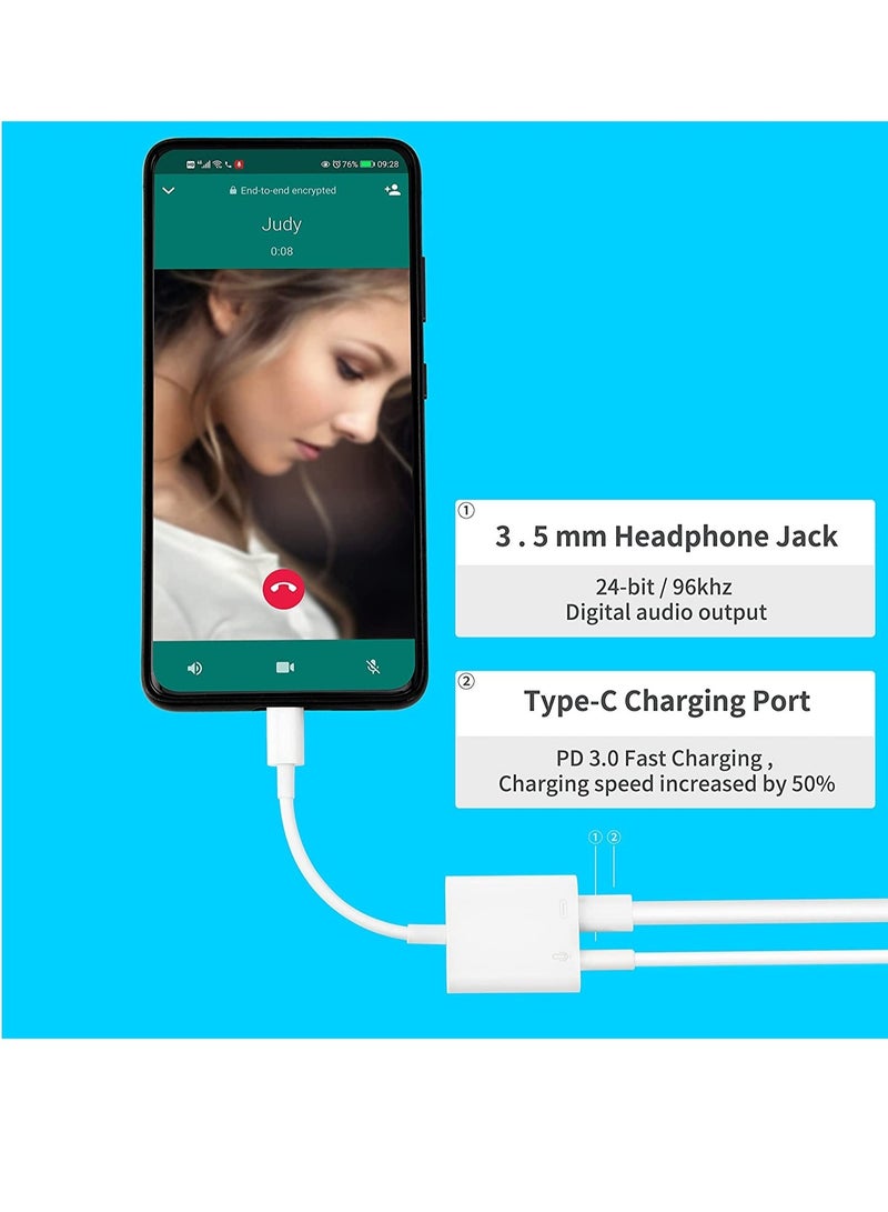 إلترازون USB C to 3.5mm Headphone Adapter and Charger,Type C to Aux Audio Jack with 60W PD Fast Charging For Stereo Earphones,Hi-Fi DAC Chip Support Lossless Music For iPad pro MacBook Pro/Air - Image 3