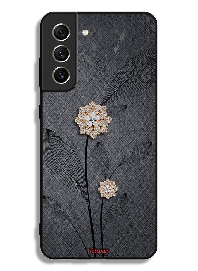 Tolwak Samsung Galaxy S21 FE 5G Protective Case Cover Diamond Flowers Art - Image 3