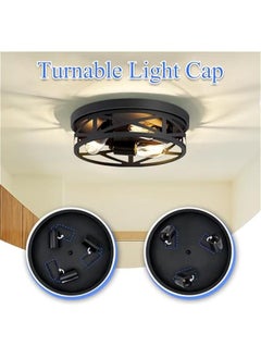 Arabest 3-Light Black Flush Mount Ceiling Fixture for Hallway and Kitchen - Farmhouse Style (13.1-inch)  - Image 3