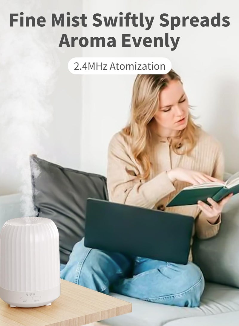 Bukela ltrasonic Aromatherapy Diffuser Humidifier, 250ML Small Aromatherapy Diffuser with 7 Color Lights, Suitable for Livingroom Bedroom, Home Office (White) - Image 2