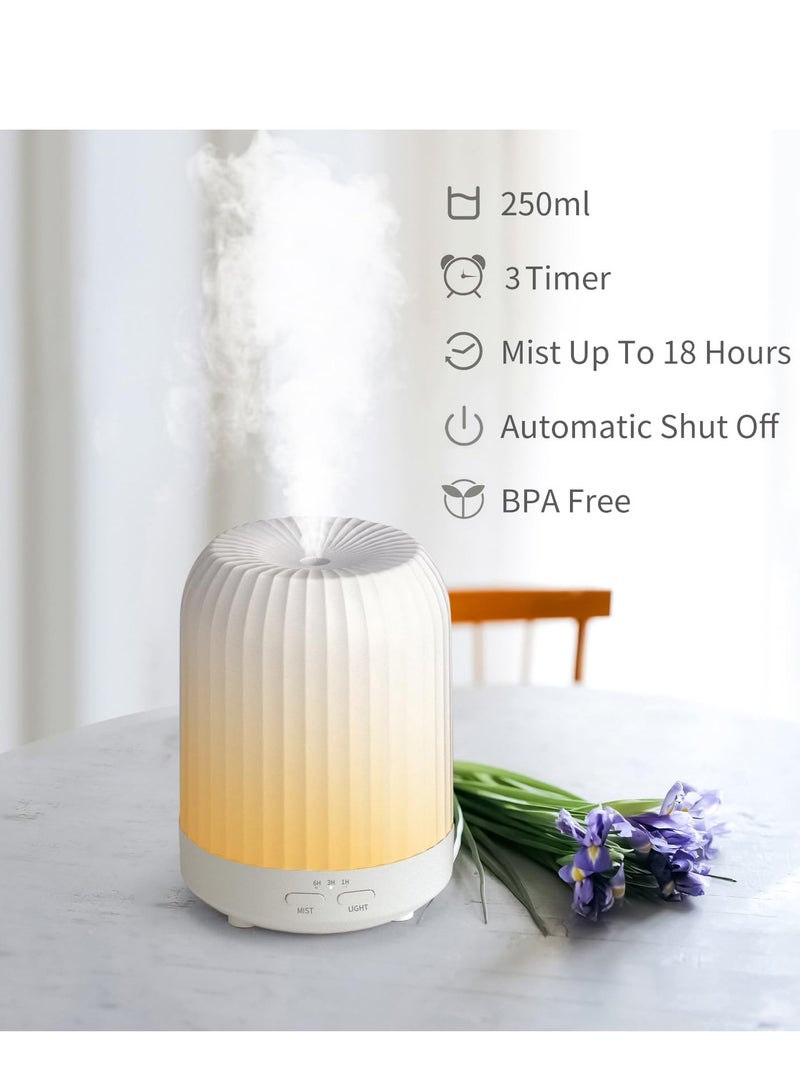 Bukela ltrasonic Aromatherapy Diffuser Humidifier, 250ML Small Aromatherapy Diffuser with 7 Color Lights, Suitable for Livingroom Bedroom, Home Office (White) - Image 4