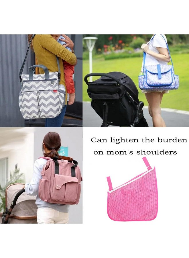 Dogxiong 2 Pack Universal Side Sling Stroller Mesh Cargo Net and Organizer, Extra Stroller Storage Space, Non-Slip and Adjustable Straps (Pink) - Image 4