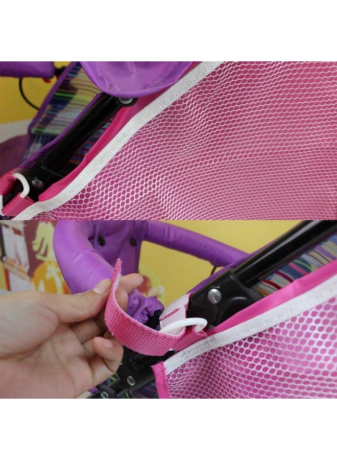 Dogxiong 2 Pack Universal Side Sling Stroller Mesh Cargo Net and Organizer, Extra Stroller Storage Space, Non-Slip and Adjustable Straps (Pink) - Image 1