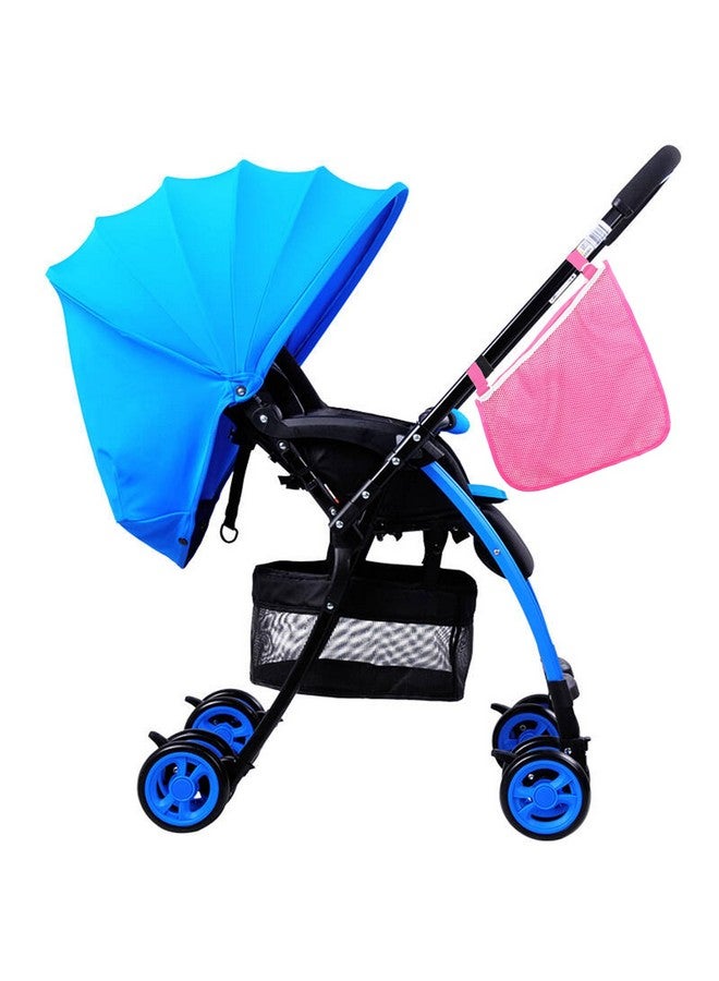 Dogxiong 2 Pack Universal Side Sling Stroller Mesh Cargo Net and Organizer, Extra Stroller Storage Space, Non-Slip and Adjustable Straps (Pink) - Image 3