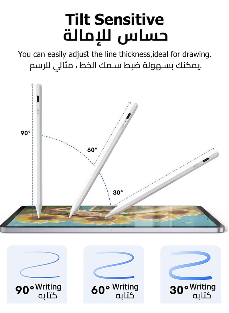 iPad Pencil for iPad 9th u0026 10th Generation with Palm Rejection, Stylus Pen for iPad【2018-2024 All Gen】, iPad 7/8/9/10, iPad Pro 11/12.9/ 13-inch (M4), iPad Mini 5/6（A17 Pro）, iPad Air 3/4/5（M2）( - Image 5