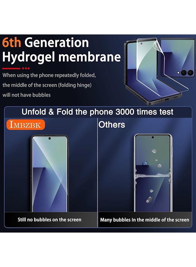 Wffo 8-in-1 - For Samsung Galaxy Z Flip 7 Case [with 360° Rotatable Ring Holder] - Transparent All-in-One Phone Case - Screen Protector / Camera Lens Protector / Screen Protector on the Back - TPU Drop Protection - Full Body Protection Shock Case - Transparent - Image 2