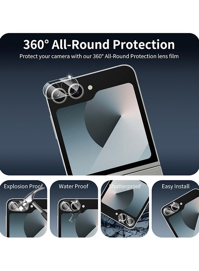 Wffo 8-in-1 - For Samsung Galaxy Z Flip 7 Case [with 360° Rotatable Ring Holder] - Transparent All-in-One Phone Case - Screen Protector / Camera Lens Protector / Screen Protector on the Back - TPU Drop Protection - Full Body Protection Shock Case - Transparent - Image 4