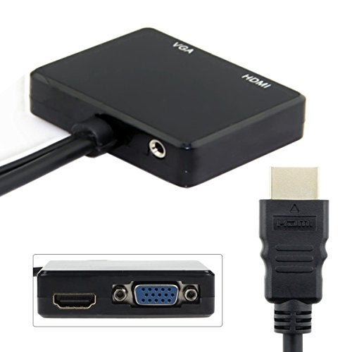 JSER HDMI to VGA & HDMI Female Splitter with Audio Video Cable Converter Adapter for HDTV PC Monitor - Image 3