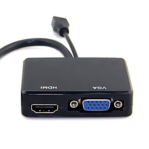 JSER HDMI to VGA & HDMI Female Splitter with Audio Video Cable Converter Adapter for HDTV PC Monitor - Image 5