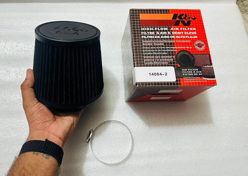 AUTO MT BLACK K N CAR AIR FILTER + Cold Air Intake Pipe 3Inch Universal Performance Car Cold Air Intake Turbo Filter Aluminum Air Filter Induction Flow Hose Pipe Kit Universal K N kit-(1 Set) - Image 3