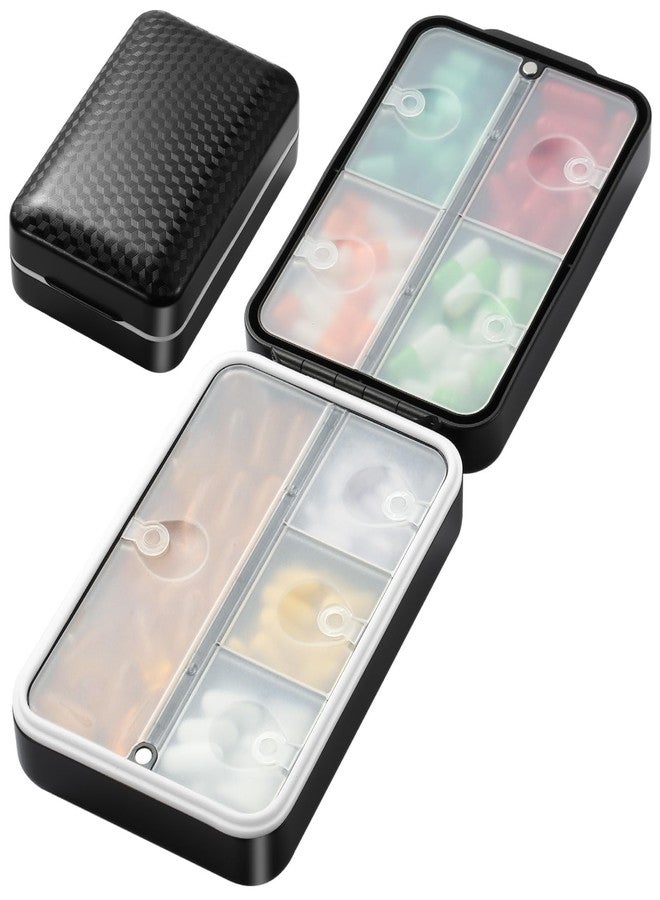 xinxingin Medicine Organizer, 8 Compartment Pill Organizer with Labels,Travel Pill Case for Vitamins and Supplements, Large Capacity Medicine Kit for College Students and Travelers - Image 1