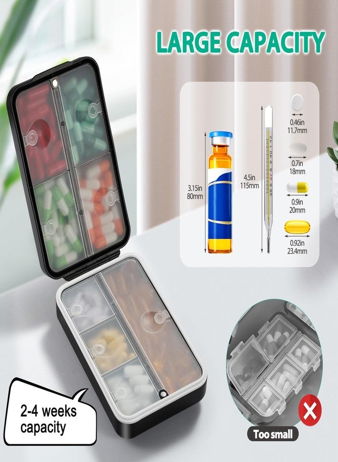xinxingin Medicine Organizer, 8 Compartment Pill Organizer with Labels,Travel Pill Case for Vitamins and Supplements, Large Capacity Medicine Kit for College Students and Travelers - Image 2