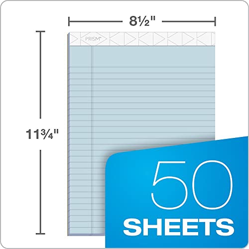 TOPS Prism Writing Pads, 8-1/2" x 11-3/4", Legal Rule, Blue, Perforated, 50 Sheets, 12 Pack (63120) - Image 4