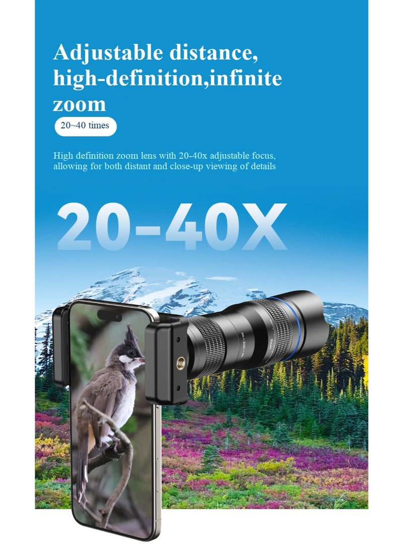 APEXEL عدسة تليفوتوغرافي عالمية للهاتف المحمول 20-40X عالية الدقة ذات أنبوب واحد - Image 4
