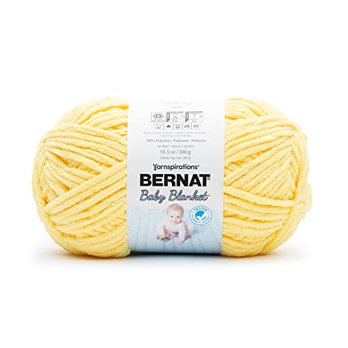 Bernat BABY BLANKET BB Buttercup Yarn - 1 Pack of 10.5oz/300g - Polyester - #6 Super Bulky - 220 Yards - Knitting/Crochet - Image 2