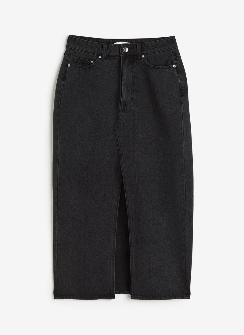 H&M Slit Front Denim Skirt