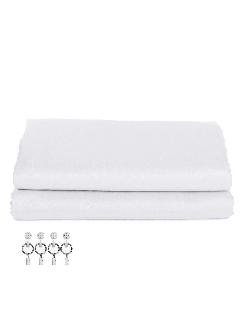 3*3m/10*10ft Professional White Screen Backdrop Studio Photography Background with 4 Non-Marking Nails and Clips for Portrait Product Shooting - Image 1