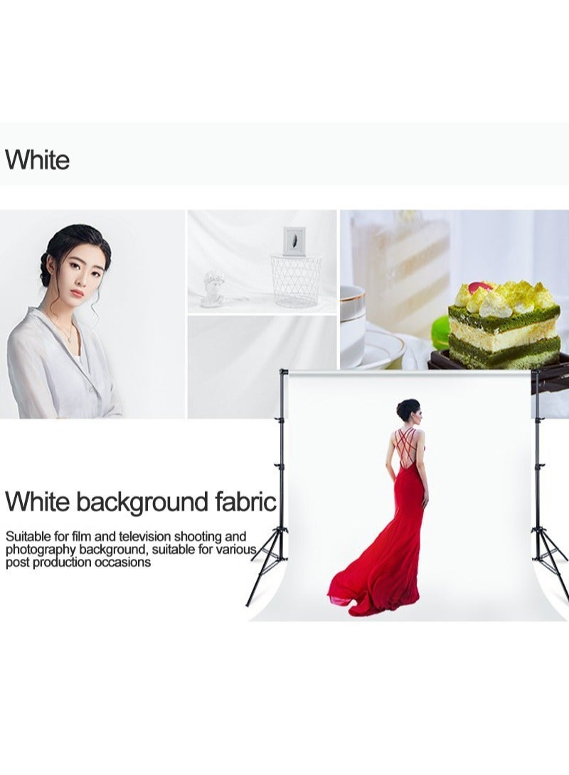 3*3m/10*10ft Professional White Screen Backdrop Studio Photography Background with 4 Non-Marking Nails and Clips for Portrait Product Shooting - Image 2