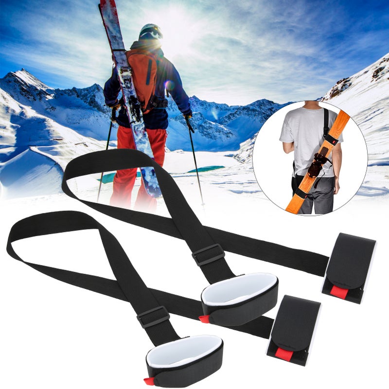 2Pcs Power Training Snowboard Shoulder Strap Handle Double Skis Adjustable Fixing Belt - Image 4