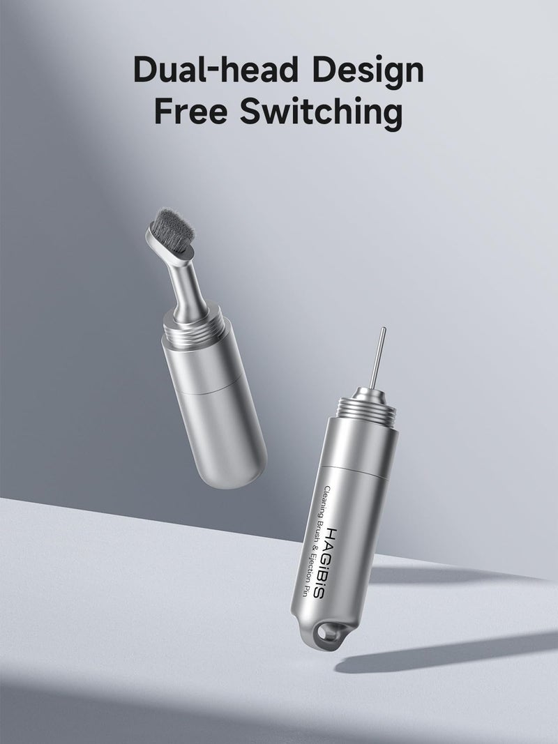 Hagibis SIM Card Tray Removal Tool with Cleaning Brush, 2 in 1 EDC Portable Keychain Eject Pins Reset Needle Opener Cleaning Pen for iPhone Airpods Pro - Image 2
