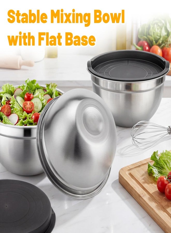 Beasea Mixing Bowls with Lids Set, 2 Pack 2 QT Stackable Stainless Steel Mixing Bowls with Airtight Lids, Kitchen Nesting Metal Bowl for Baking, Meal Prep, Salad, Food Storage - Image 5