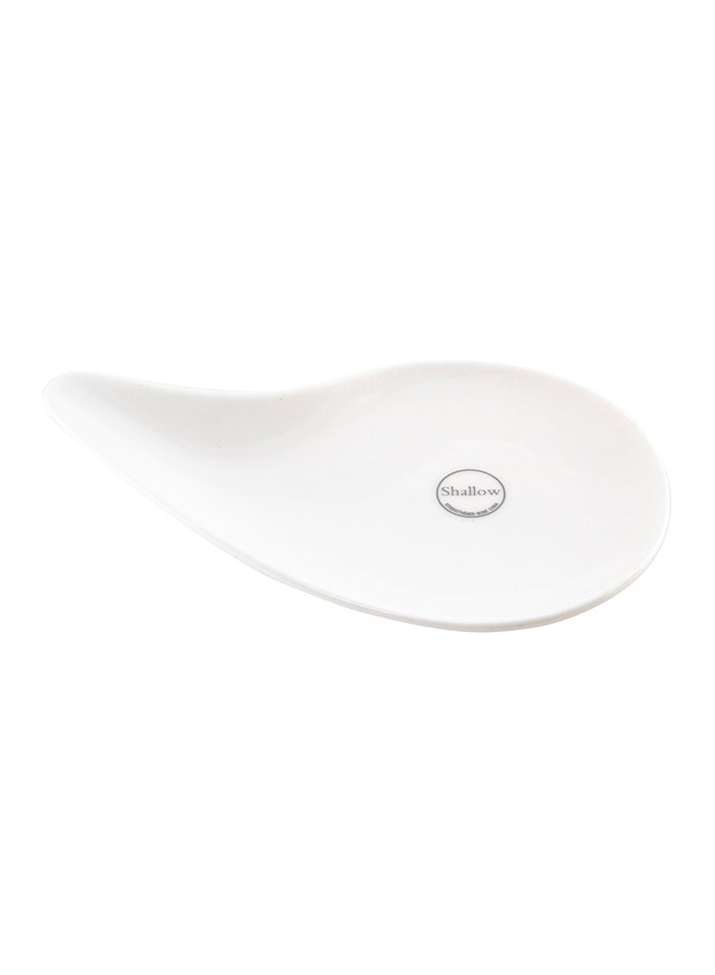 Shallow Porcelain Ceramic Serving Bowl - 9x4.3cm, White - Image 2