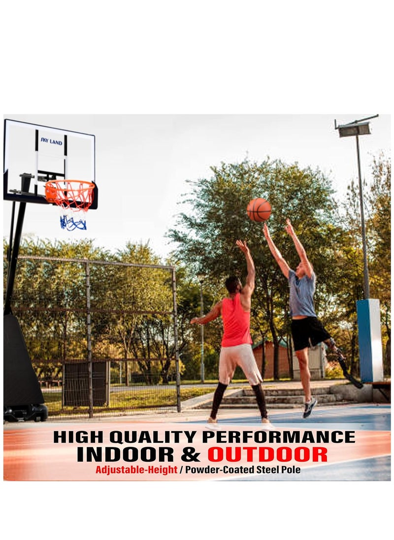 Sky Land Basketball Hoop Sports Pro Size for Adults with Wheels| Adjustable Height 8-10 ft | 50" Shatterproof Acrylic Backboard| Portable Shooting Hoop Basketball System for Indoor/Outdoor  - Image 5