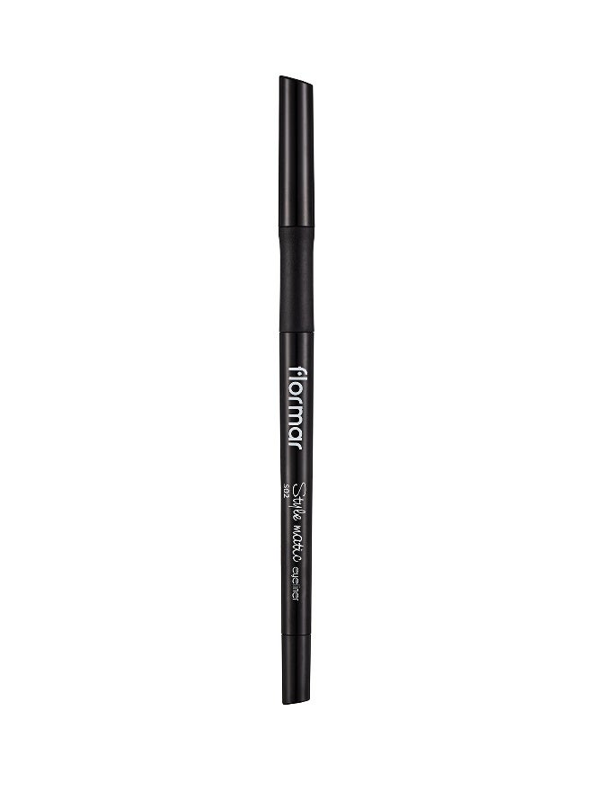 flormar Stylematic Eyeliner – S02 New Black – Twist-Up Waterproof Eye Pencil, High-Pigment Color, Smudge-Resistant, Quick-Setting, Long-Lasting Definition 02 New Black - Image 2