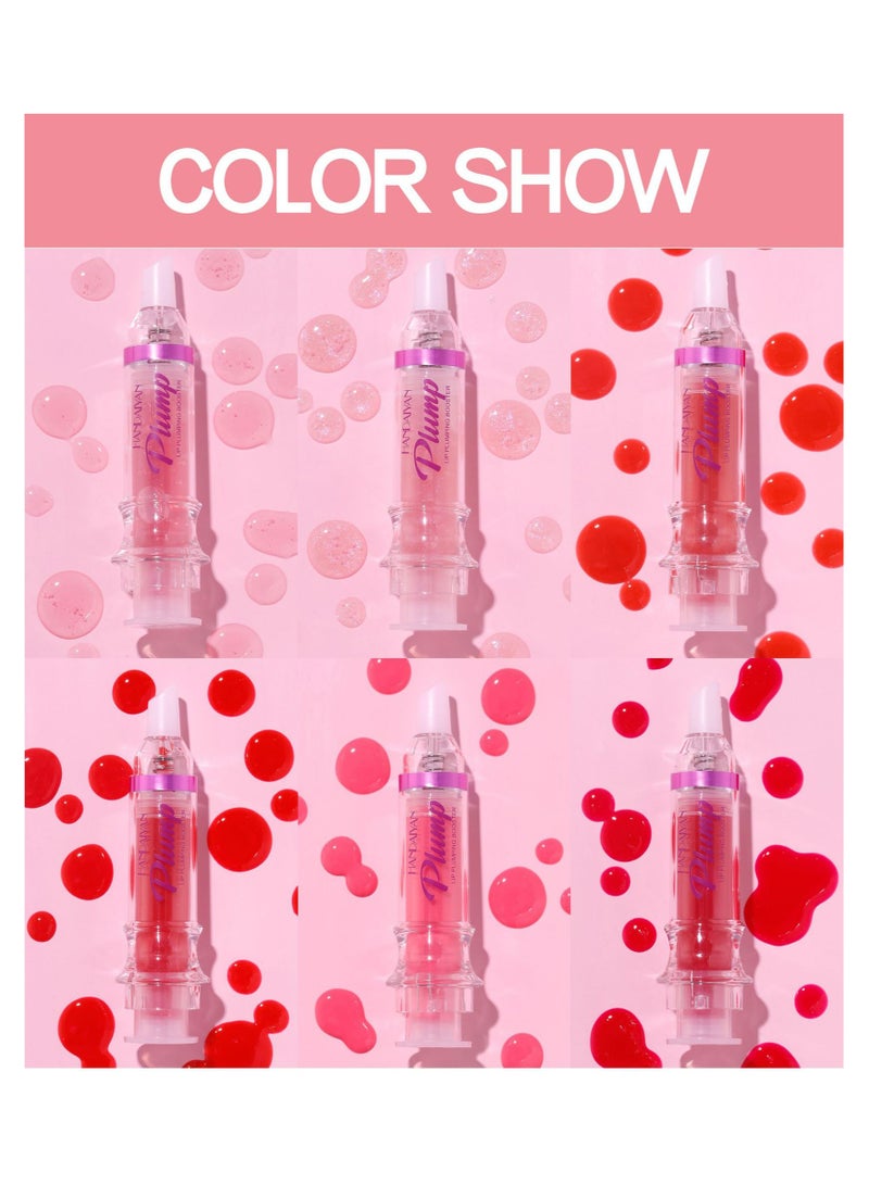 Handaiyan Lip Gloss 6 Pcs Lips Plumper Hyaluronic Acid Moisturizing Light High Shine Non Sticky Soften And Condition Crushed Diamonds Nude Stain Oil Glaze Glitter Lifter Glosses Tubes Balm Lips Treatment - Image 4
