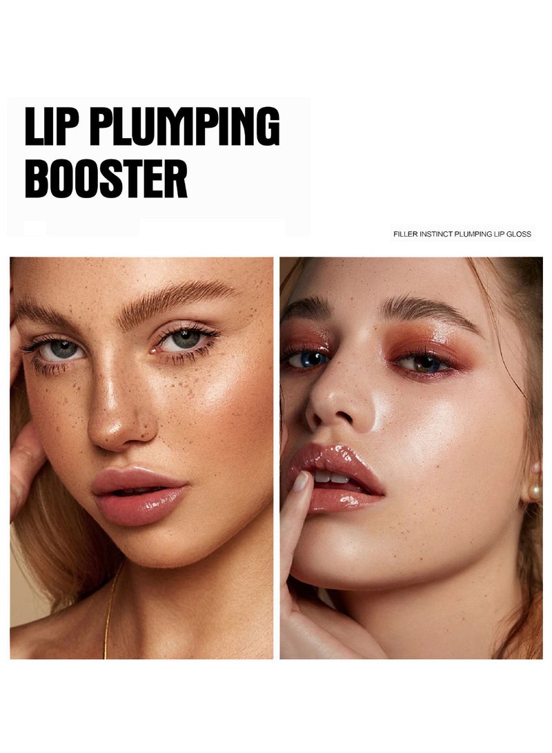 Handaiyan Lip Gloss 6 Pcs Lips Plumper Hyaluronic Acid Moisturizing Light High Shine Non Sticky Soften And Condition Crushed Diamonds Nude Stain Oil Glaze Glitter Lifter Glosses Tubes Balm Lips Treatment - Image 2