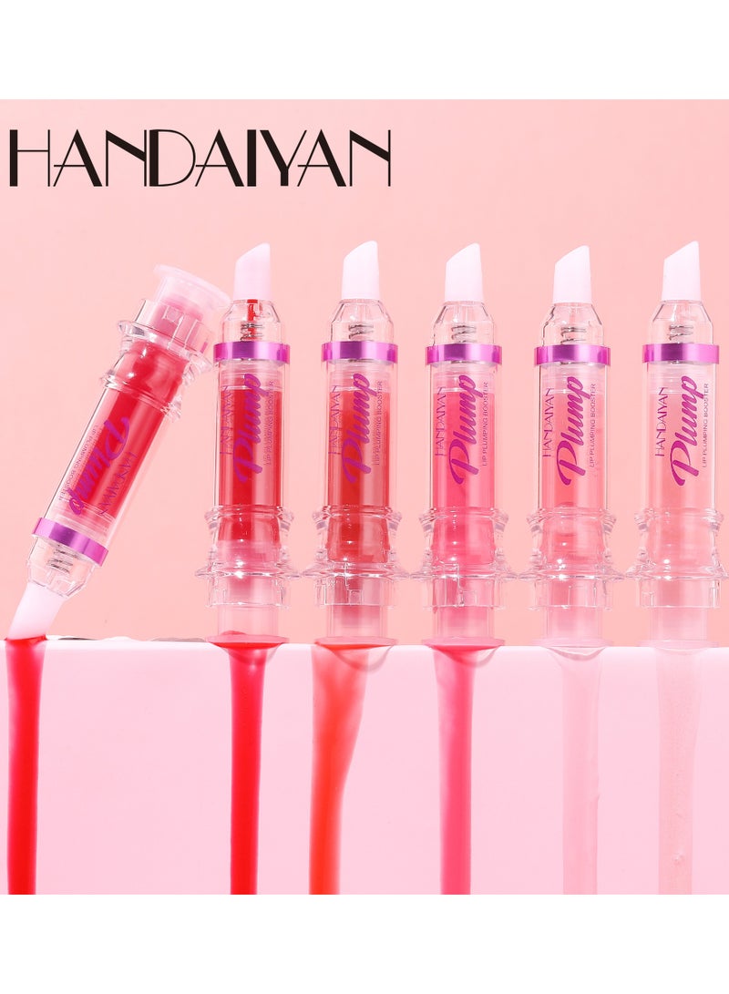 Handaiyan Lip Gloss 6 Pcs Lips Plumper Hyaluronic Acid Moisturizing Light High Shine Non Sticky Soften And Condition Crushed Diamonds Nude Stain Oil Glaze Glitter Lifter Glosses Tubes Balm Lips Treatment - Image 5