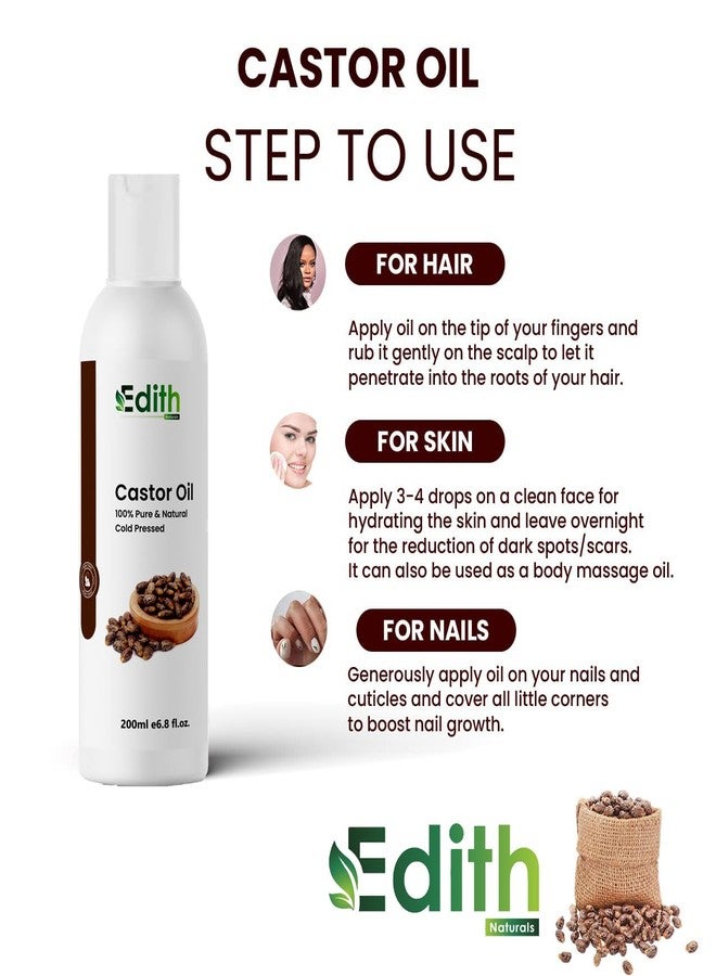 EDITH زيت إكليل الجبل العطري النقي 30 مل وزيت الخروع النقي 200 مل، مجموعة لنمو الشعر (عبوة من قطعتين) (خروع وإكليل الجبل) - Image 4