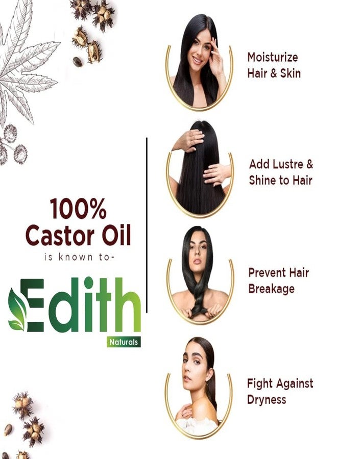 EDITH زيت إكليل الجبل العطري النقي 30 مل وزيت الخروع النقي 200 مل، مجموعة لنمو الشعر (عبوة من قطعتين) (خروع وإكليل الجبل) - Image 2