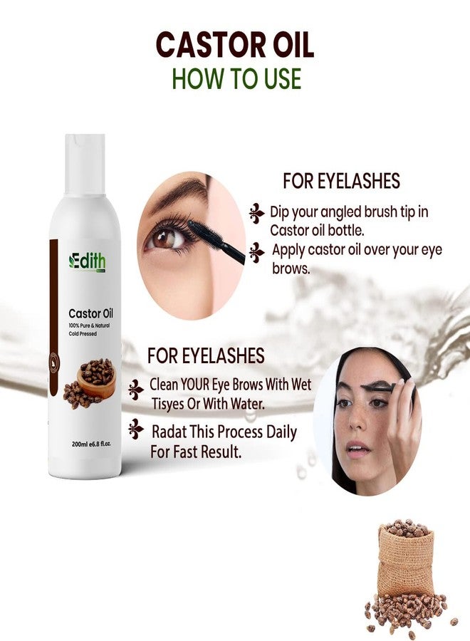 EDITH زيت إكليل الجبل العطري النقي 30 مل وزيت الخروع النقي 200 مل، مجموعة لنمو الشعر (عبوة من قطعتين) (خروع وإكليل الجبل) - Image 3