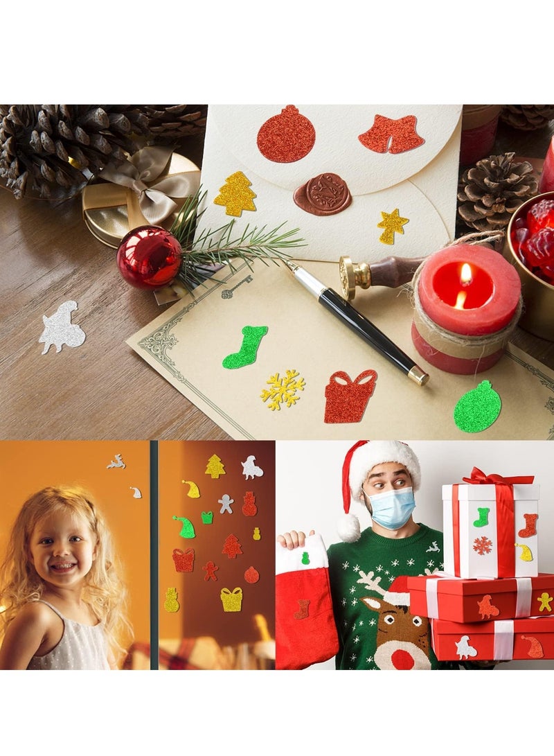 ٤٣٢ قطعة من ملصقات فوم  اللامعة  اللاصقة مع ٦ قطع من قطع فوم لشجرة كبيرة، ملصقات ومستلزمات الحرف اليدوية   لتزيين حفلات المدرسة اطفال - Image 4