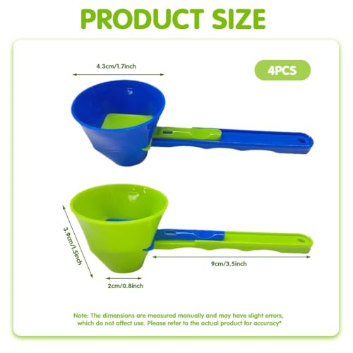 Supvox® 4Pcs Protein Powder Funnel Scoops - Measuring Funnel Spoon for Shaker Bottles, Gym & Travel - Spill-Proof Funnel Scoop for Whey, Creatine & Cediments - Image 2