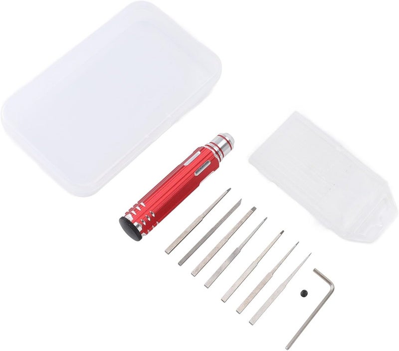 Model Scriber Tungsten Steel Carving Tool with 7 Blades 0.1 to 2.0mm, Aluminum Alloy Handle - Precise Scribing, Anti Slip Design, Ideal for Models and Crafts - Image 1