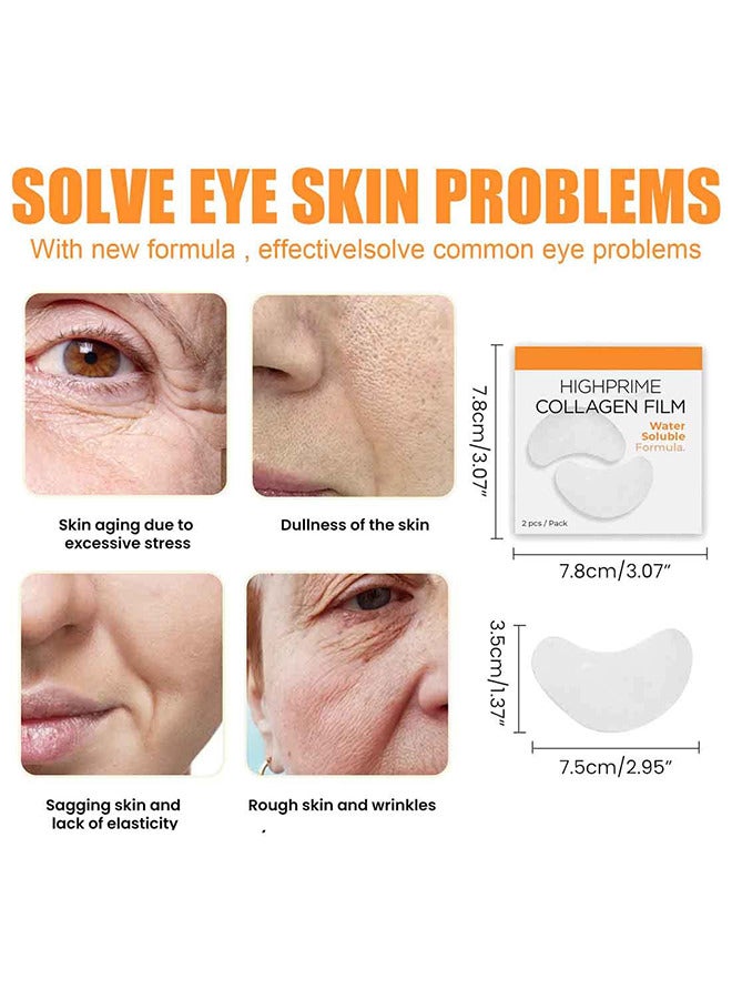 إيلهو 4 قطع Highprime الكولاجين فيلم قناع العين ، صيغة قابلة للذوبان في الماء ، تتلاشى الهالات السوداء وخطوط العين ، قناع رفع وشد - Image 2