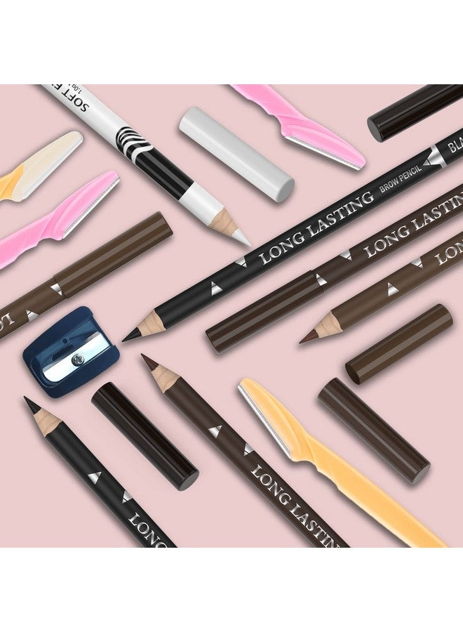 Kaiqikaixi 6Pcs Dark Brown Eyebrow Pencil Eyeliner Set Waterproof Eye Brow Pencil Easy To Coloromen Women Professional Eyebrow Pencil Smudge Proof Long Lasting Makeup Eye Liners - Image 2