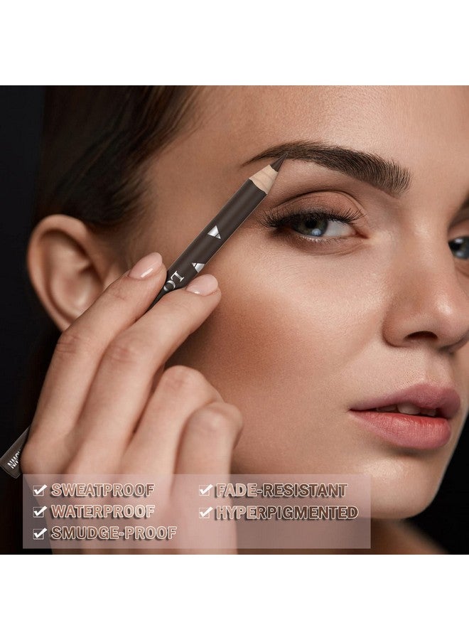 Kaiqikaixi 6Pcs Dark Brown Eyebrow Pencil Eyeliner Set Waterproof Eye Brow Pencil Easy To Coloromen Women Professional Eyebrow Pencil Smudge Proof Long Lasting Makeup Eye Liners - Image 3