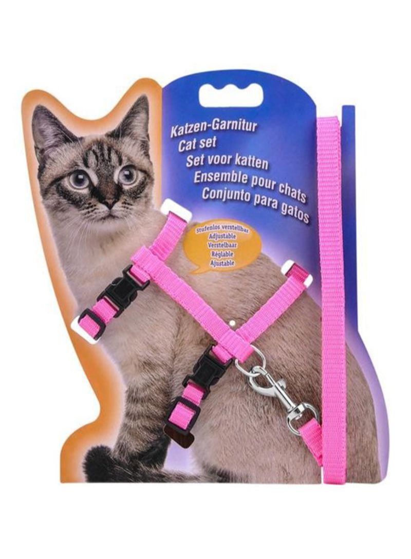 Adjustable Nylon Harness Pink Black - Image 2