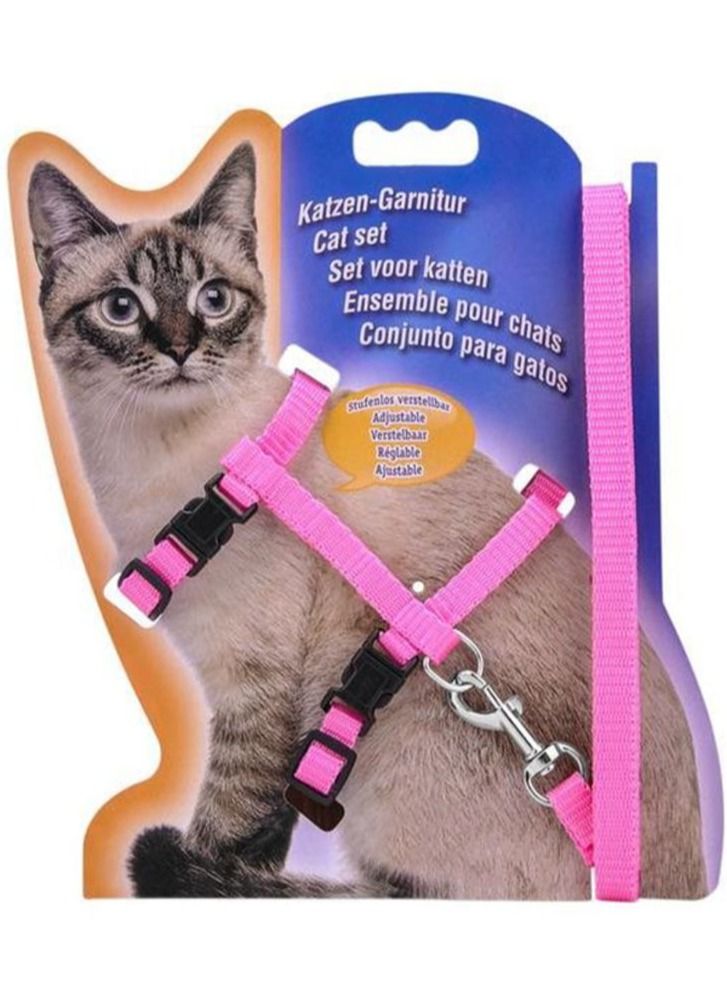 Adjustable Nylon Harness Pink Black - Image 1