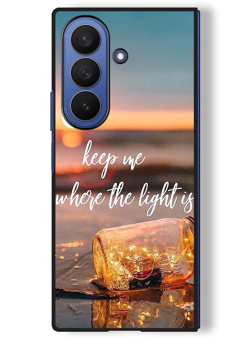 Theodor Case Compatible with Samsung Galaxy Z Fold 7 - 8 Inch Protection Shockproof Bumper Cover Keep Me Where The Light - Image 1