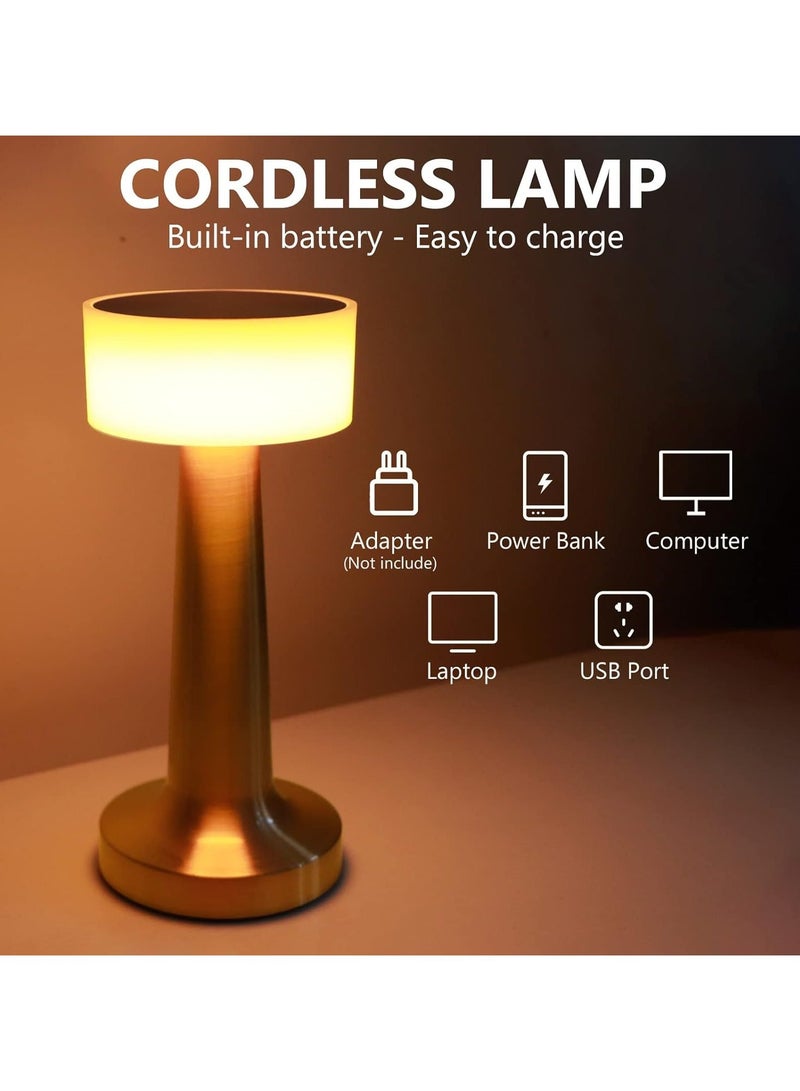 HOMESTAR Brass Cordless Bar Table Lamp Golden - Image 2