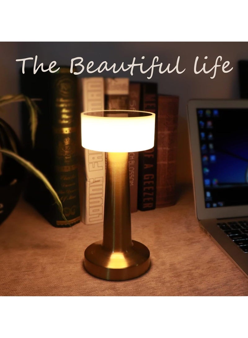 HOMESTAR Brass Cordless Bar Table Lamp Golden - Image 1