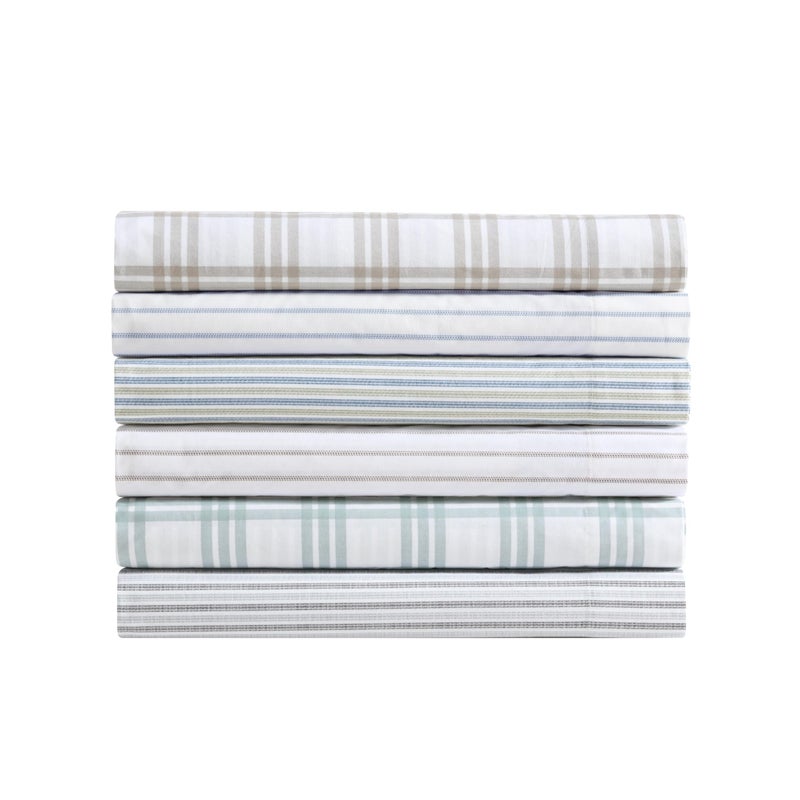 Eddie Bauer - Twin Sheet Set, Cotton Percale Bedding Set, Super Soft and Bedding Set, Oeko-Tex Certified (Basic Plaid Beige, Twin) - Image 3